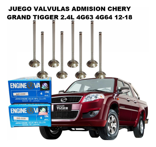 Juego Valvulas Admision Chery Grand Tigger 2.4l 4g63 4g64 12