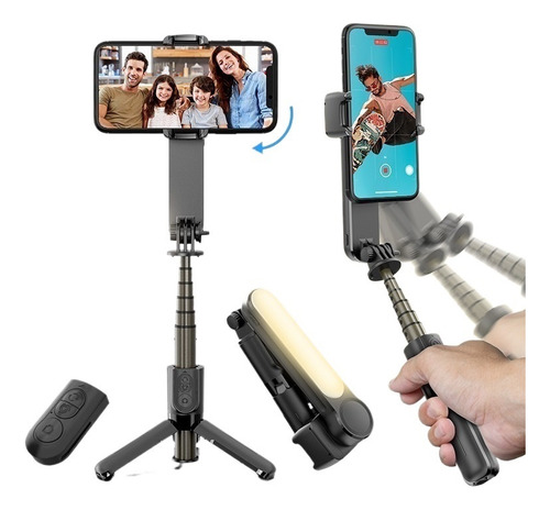 Axnen Led Gimbal Stabilizer Selfie Stick Para Smartphone