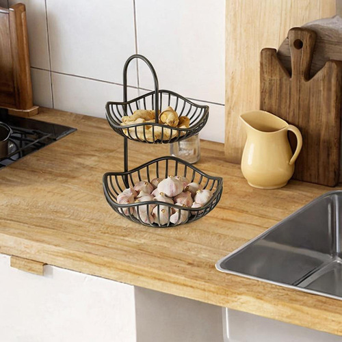Cesta De Frutas De Metal Vegetales Rack 20 Cmx30cm