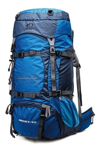 Mochila Mochilero Montaña Camping Discovery 70+10 Lts Color Azul