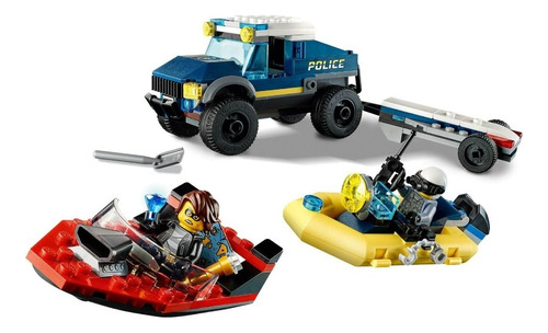 Brinquedo De Montar City Transporte Barco Polícia Elite Lego Quantidade de peças 166