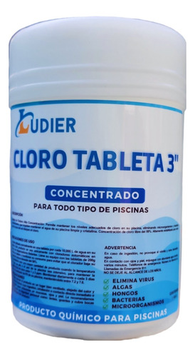 Cloro Tricloro Alberca Pastillas 3 Pulgadas, 1 Kg Al 99%