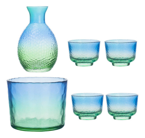 Juego De Sake De Cristal For Uso Doméstico, Azul Verde