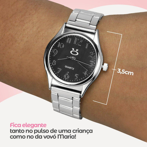 Relogio Feminino Qualidade Premium Aço Inox Prata Social