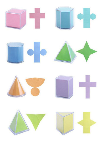 8 Piezas Transparentes 3d Formas Geométricas Montessori