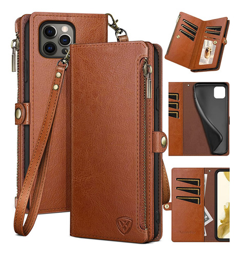 Funda Cartera Para iPhone 13 Pro Max 6.7 Pulgadas - Brown