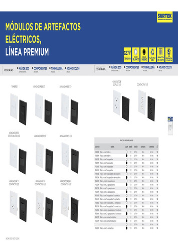 Surtek-placa Con Contacto Dúplex Negro 1/1 Su *p627n