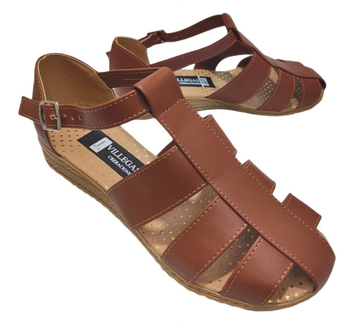 Imagen 9 de 9 de Huarache Tacón Tiras Cómodo Suave Amplio Para Empeine Altos