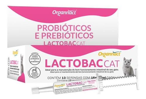 Combo 2 Unidades Lactobac Cat Suplemento Organnact - 16 G