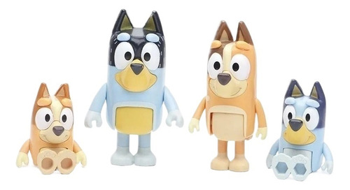 Figura Bluey Family Bluey Bingo De Papá Y Mamá, 4 Piezas, Mo