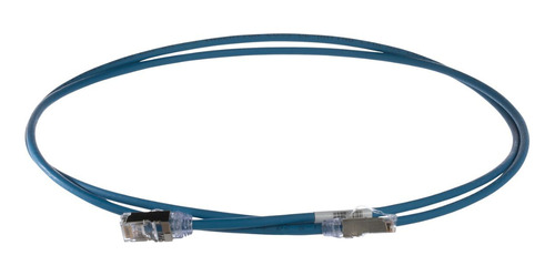 Cable Blindado S/ftp Cat6a Azul 2m Diametro Reducido 28 Awg 