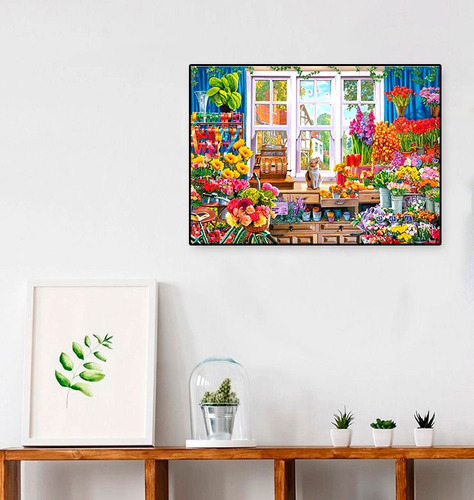 Imagen 2 de 4 de Diamond Painting Casa De Las Flores Diam Cuadrado 4mybebe
