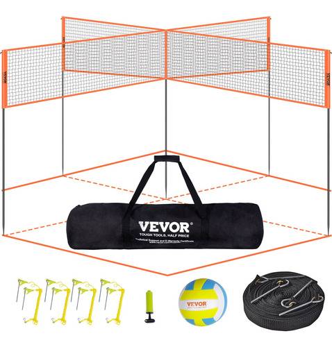 Red De Voleibol 4 Vías Cuadros Juego Bádminton Altura Ajusta