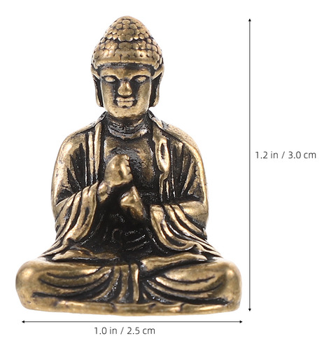 3 Piezas De Adornos De Buda De Latón, Miniestatua De Buda Re