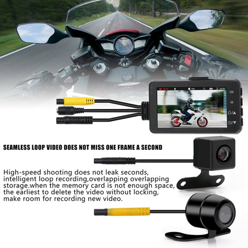 .. Cámara De Grabación De Motocicletas, 1080p Doble Gran