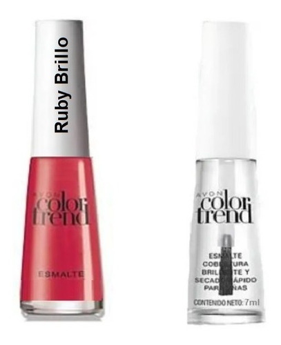 Ruby Brillo Esmlate Capa Protectora Cobertura Set X 2 Avon