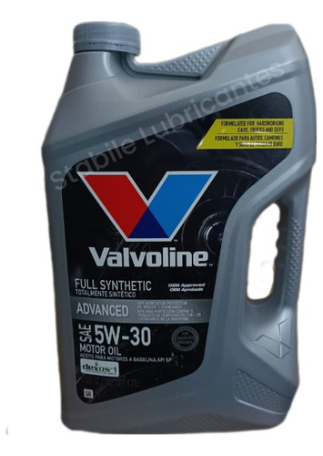 Aceite Valvoline Advanced 5w30 Sintético X 4.73lts