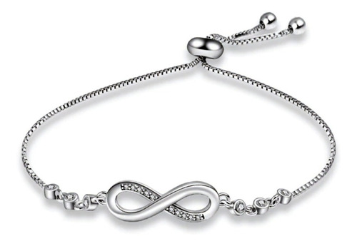 Imagen 1 de 4 de Pulsera Infinito Corazón Plata Ley 925 Mujer Joyas Elegante