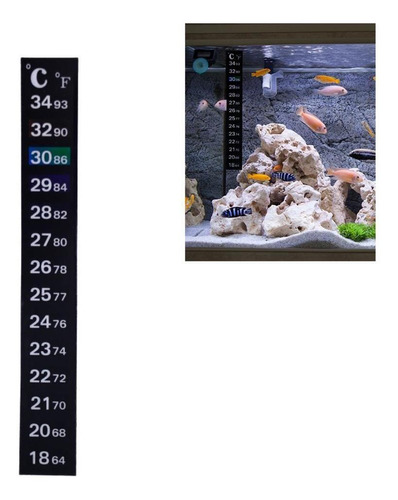 Termômetro Fita Aquário Ternário Parede Medidor Temperatura Cor Outro