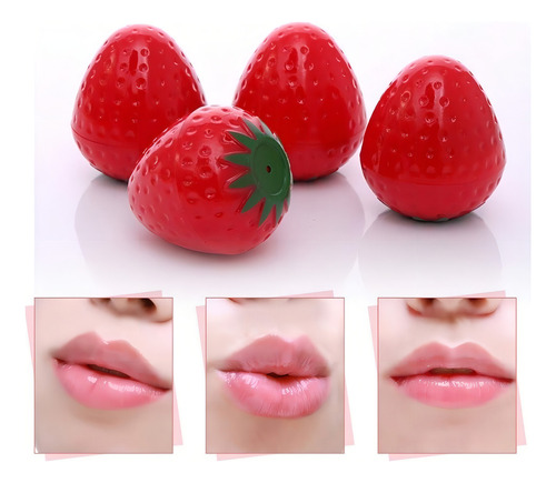 24 Pzas Bálsamos Para Labios Labial Magico Forma Aroma Fresa