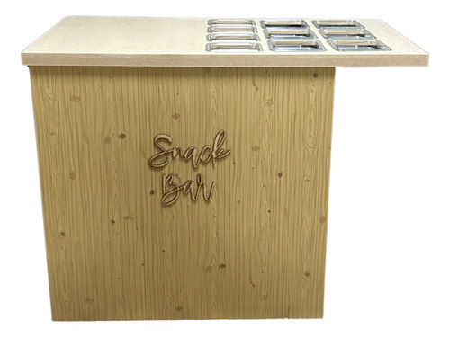 Barra De Snacks Mesa Plegable Dulces Madera Clara