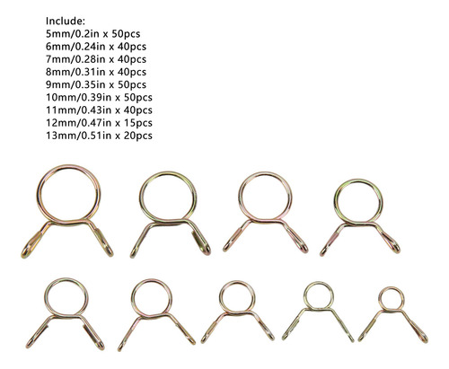 Abrazadera Fuel Line, 345 Unidades, Clips De Resorte De Mang