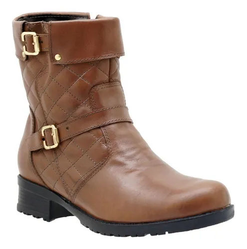 Coturno feminino atron couro sales