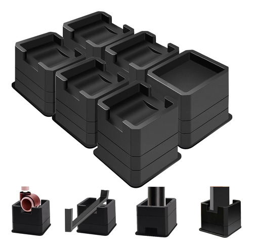 Juego De 6 Elevadores De Cama De 3 Pulgadas Ruedas, Alt...