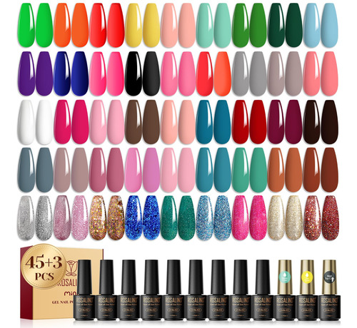 Rosalind Juego De 48 Esmaltes De Unas De Gel De 45 Colores,