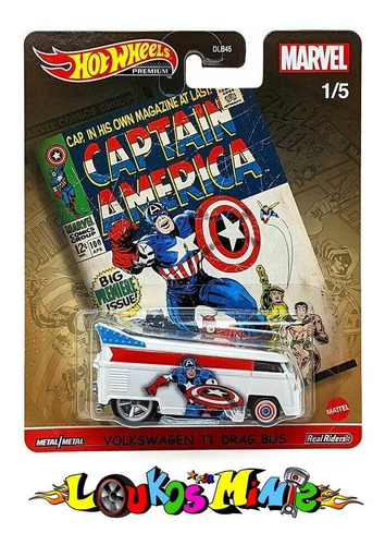 Hot Wheels Vw T1 Drag Bus Captain America Pop Culture Marvel