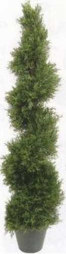 One 4 Foot 3 Inch Arbol Cypress Espiral Topiary Artificial O