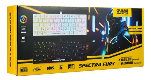 Teclado Gamer Mecânico K-mex Kbl88 Rbg Switch Azul 60% Black