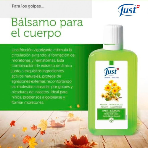 Imagen 4 de 7 de Balsamo De Arnica 290 Ml Swiss Just Sellado Y Original