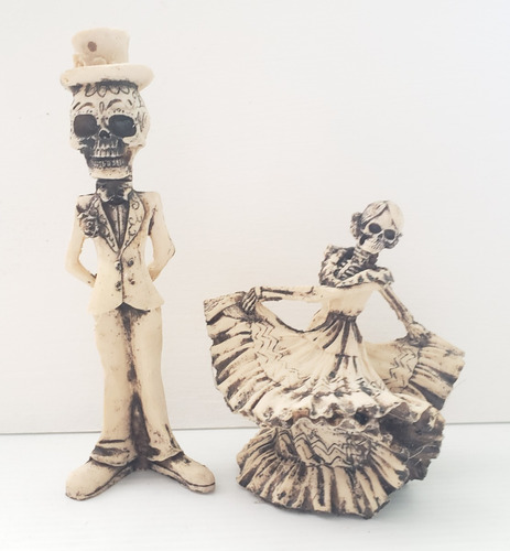 Catrina Catrín Frida Y Diego Figura Fina Artesanía Mexicana 