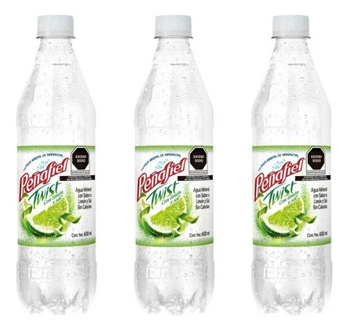 Agua Mineral Peñafiel Twist Toque Sal Y Limón 6 Pzs De 600ml