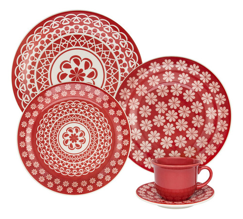 Juego Platos X 30 Piezas Porcelana Oxford Renda Con Tazas