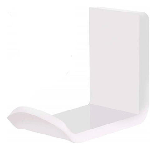 Kit 2 Gancho Parede Acrilico Pendurar Fone Ouvido Multiuso Cor Branco