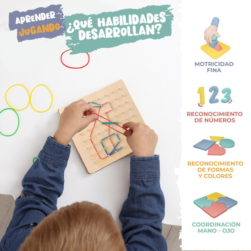 Tablero Montessori Figuras Geométricas Busy Board Didáctic