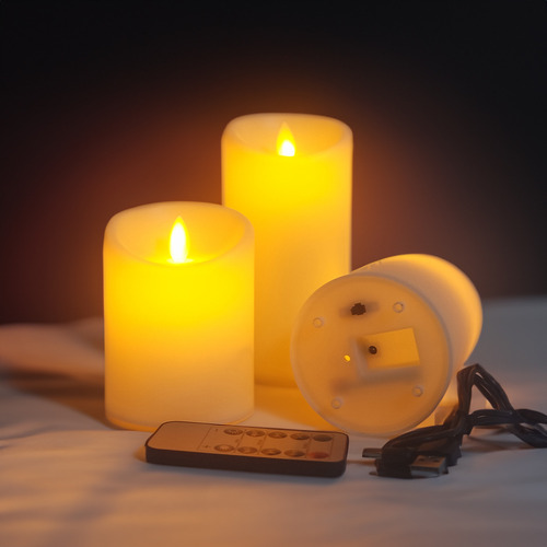 Juego De 3 Luces Led Eléctricas Sin Llama Recargables Por Us