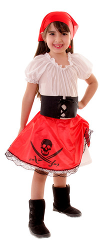 Disfraz De Pirata Nena Halloween Terror Bandana Cosplay C