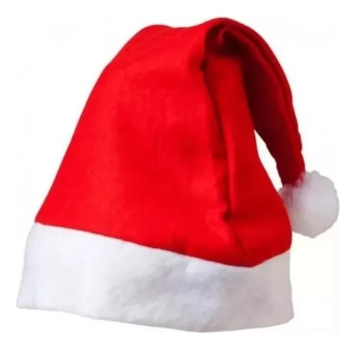 100 Gorros Santa Claus Rojo Poliester Posada Navidad Mayoreo