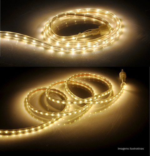 Fita Led 4,8w 127v Ip66 1mt Branco Quente Com Driver