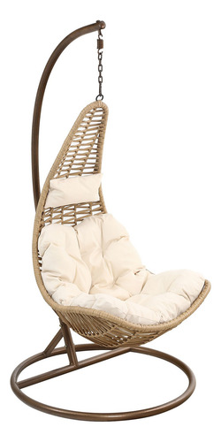 Silla Colgante Terraza De Rattan Terra Color Caramelo