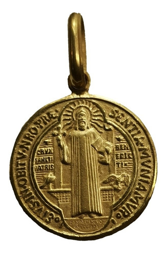 Medalla Oro 14k San Benito #280 Bautizo Comunión 