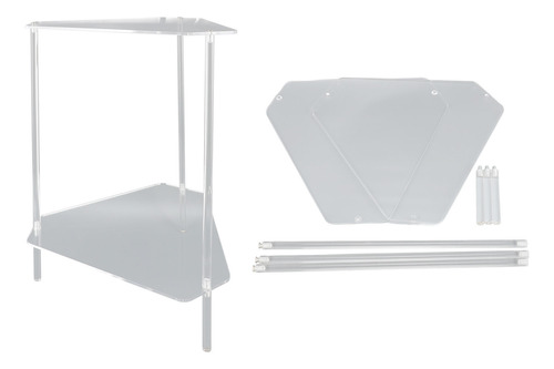 Mesa Auxiliar De Esquina Moderna De Acrílico De 2 Niveles