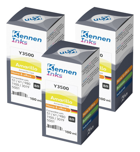 Tinta Alemana Kennen Inks Para Btd60k Bt5001 Set 4x300ml Box