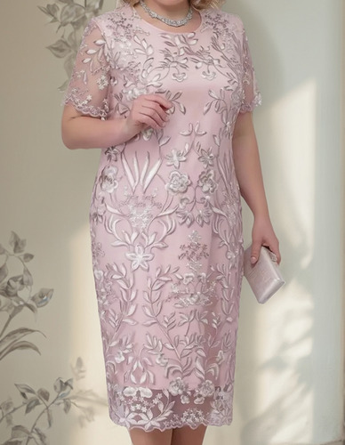 Vestido Plus Size Festas Casamentos Elegante Renda Dalicis