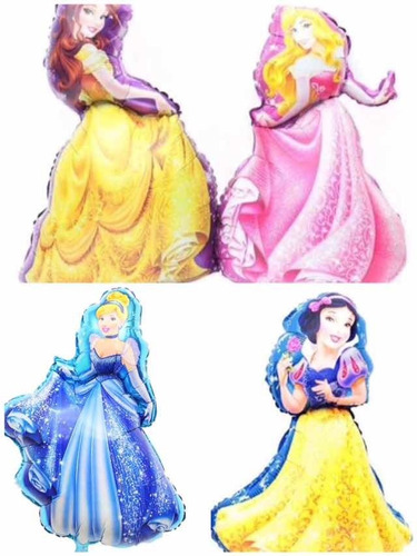 Set Globos Princesas Disney 4 Unidades 80 Cm