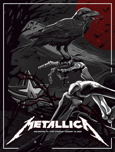 Poster Metallica 40x55cm Show Arlington Texas 18 Ago Tour 23