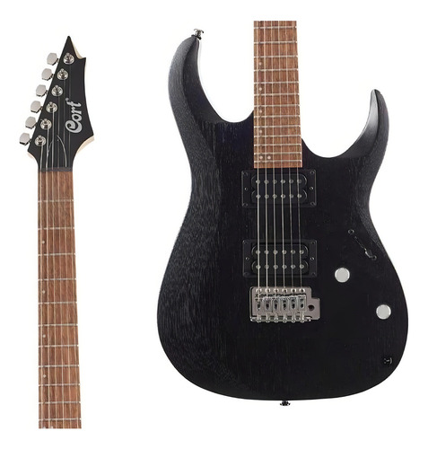 Guitarra Elétrica Cort X Series X100 De Meranti Black Poro Aberto Com Diapasão De Jatobá